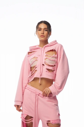Худи PINK GRUNGE в розовом цвете - Единый размер - Розовый